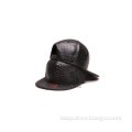 custom snapback croco 6 panel hip hop black leather hat